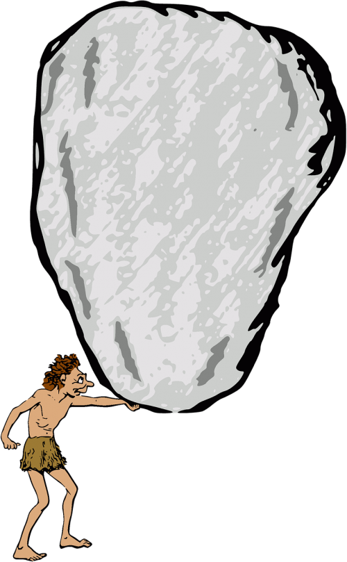 Free Photo Rock Boulder Prehistoric Neanderthal Caveman - Caveman (500x809)