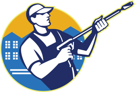 Power Washing Pressure Water Blaster Worker Royalty - Pressure Washing Logo (514x308)