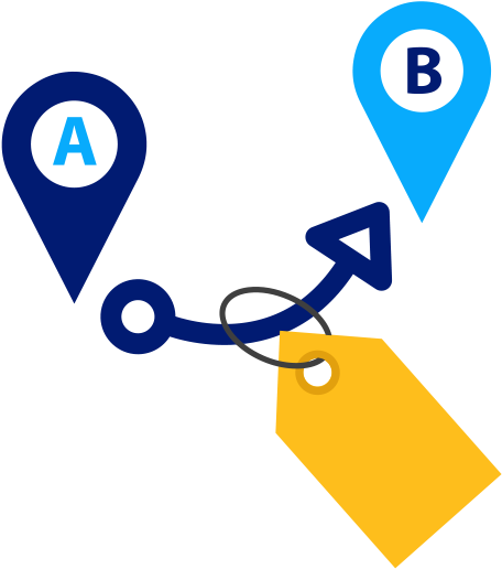 Fastest Route Icon From A To B Fixed Price - Icon (555x557)