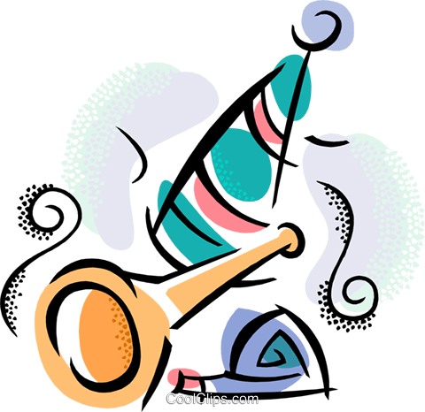 Party Hat And Noise Makers Royalty Free Vector Clip - Clip Art (480x466)