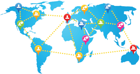 Make International Calls - World Map Comunication (500x343)
