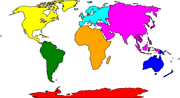 Simple World Map Clipart 3 By Sheri - World Map Throw Blanket (600x328)