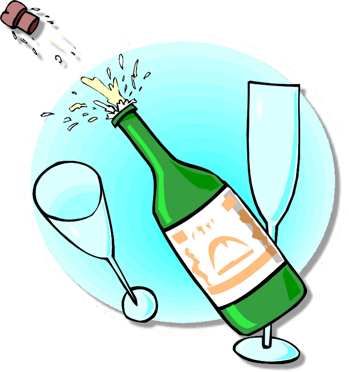 Party New Year's Eve Clip Art - Glass Bottle (700x747)