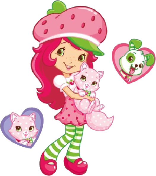 Strawberry Shortcake And Custard Cartoon Images - Happy Valentines Day Sister Strawberry Shortcake (600x600)