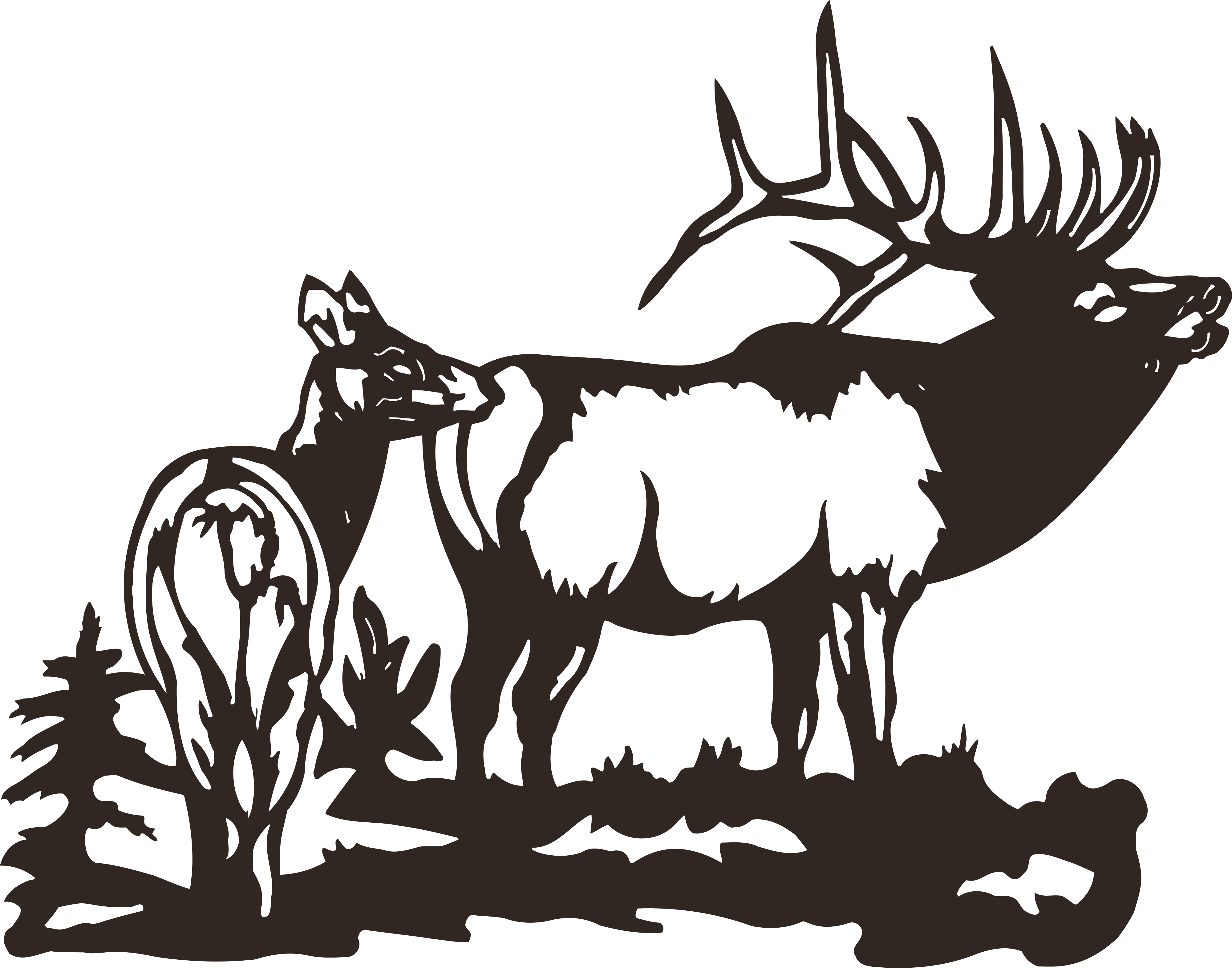 92 - Castlecreek Elk Metal Wall Art (4000x3144)