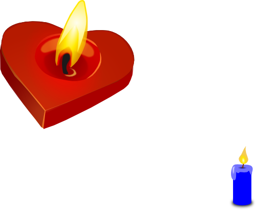 Valentines Candle Clipart - Heart Candle Image Png (512x419)