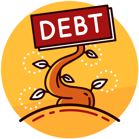 Debt Growth Icon Transparent Png - Debt (512x512)