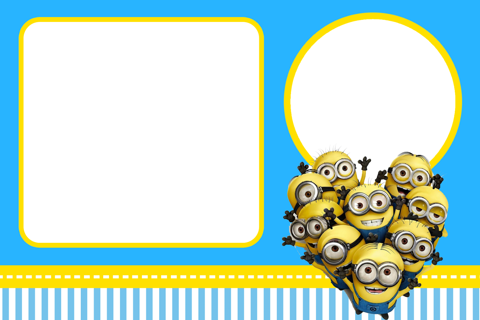 Free Despicable Me Party Invitations - Invitation Birthday Card Minions (1600x1066)