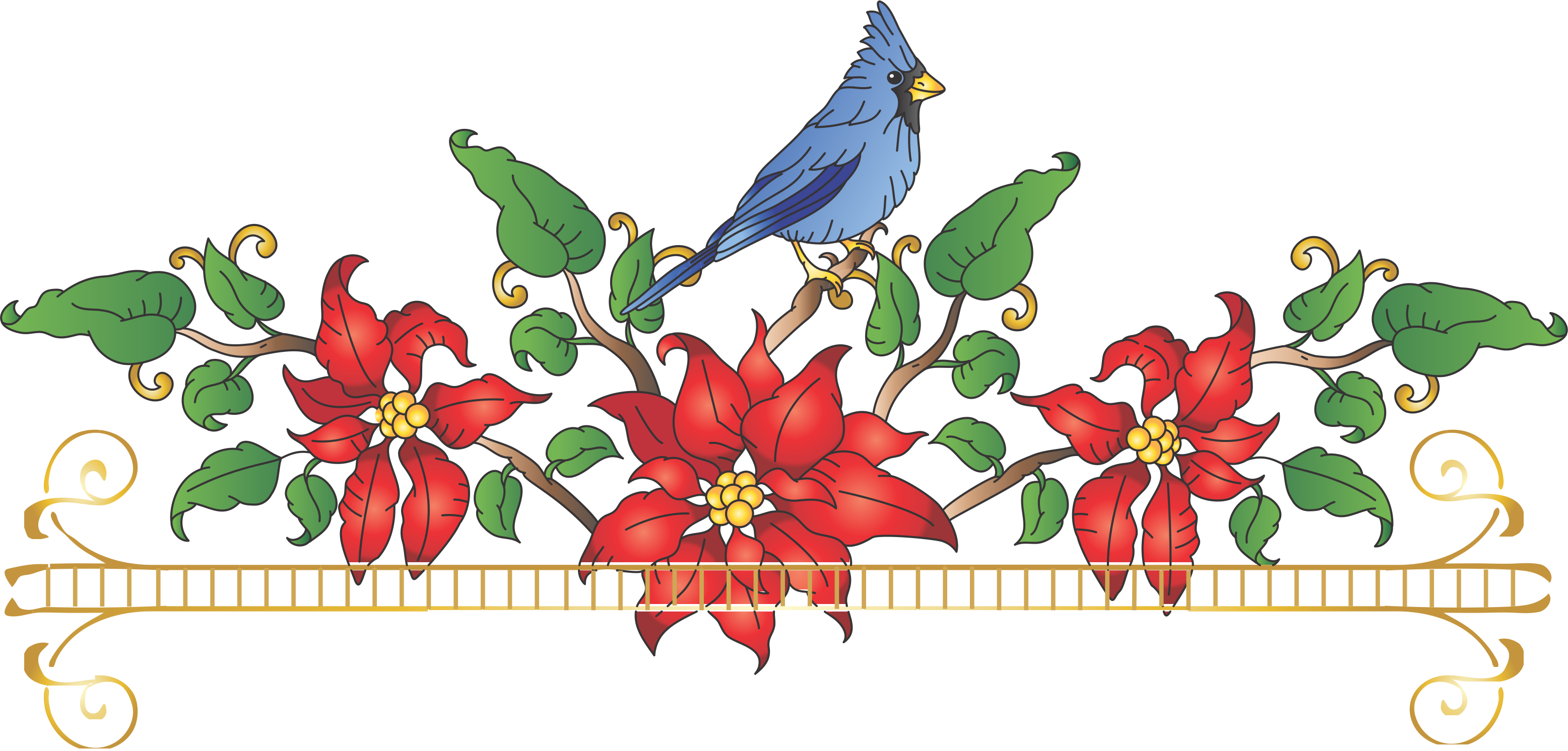 Winter Birds And Poinsettias Is A Downloadable Machine - Winter Birds And Poinsettias Is A Downloadable Machine (3112x1492)