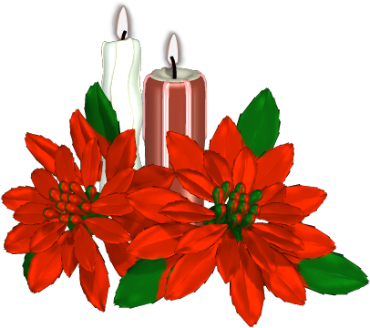 Christmas Candles - Poinsettia (406x360)