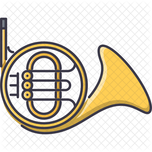French Icon - French Horn Easy Drawing (512x512)