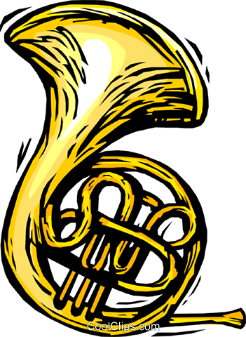 French Horn Royalty Free Vector Clip Art Illustration - Clip Art (351x480)
