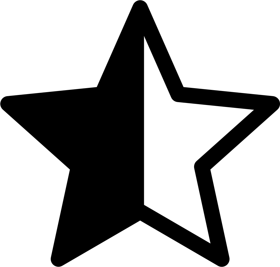 Star Shape With Half Full Comments - Half Full Star (981x936)