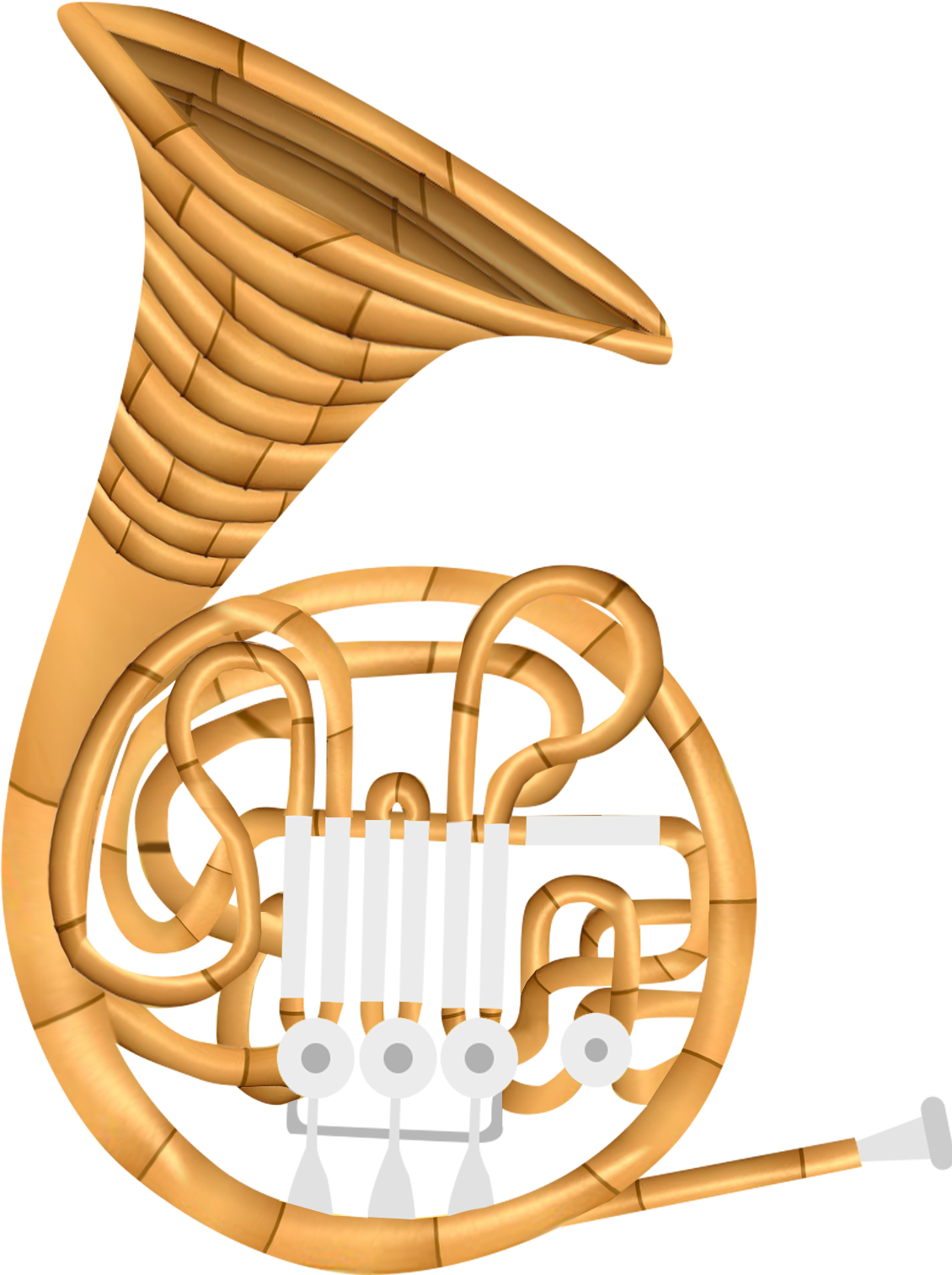 A Circular Brass Musical Instrument With A Large Opening - Illustration (1144x1981)
