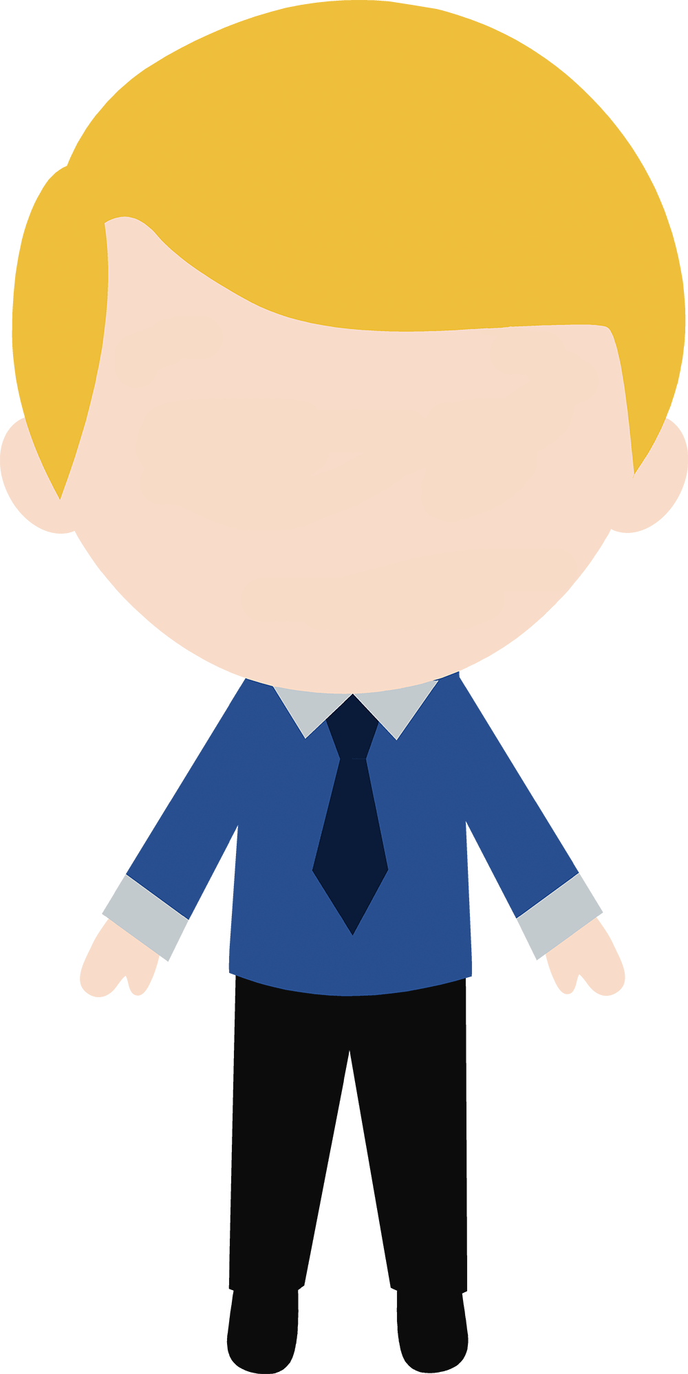 Debt Free - Blond Boy Cartoon Png (1000x1998)