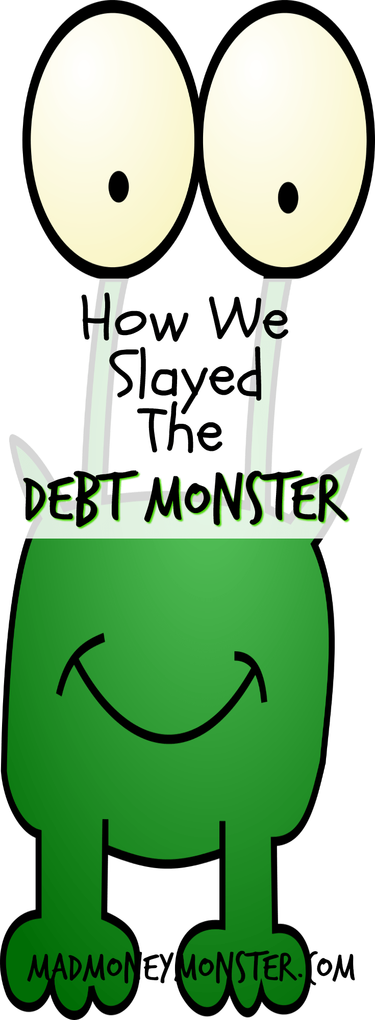 Having Debt Isn't Hopeless - Green Monster Clipart (735x2000)