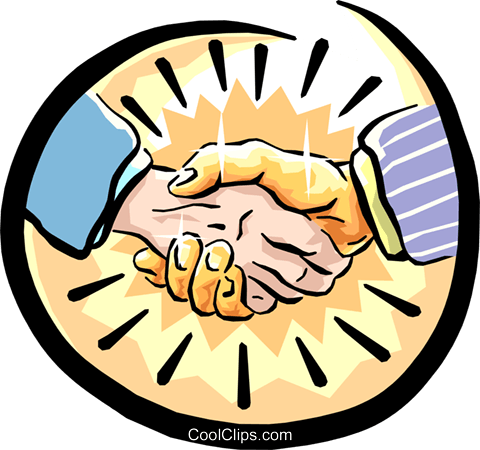 Shaking Hands Royalty Free Vector Clip Art Illustration - Handshake (480x450)