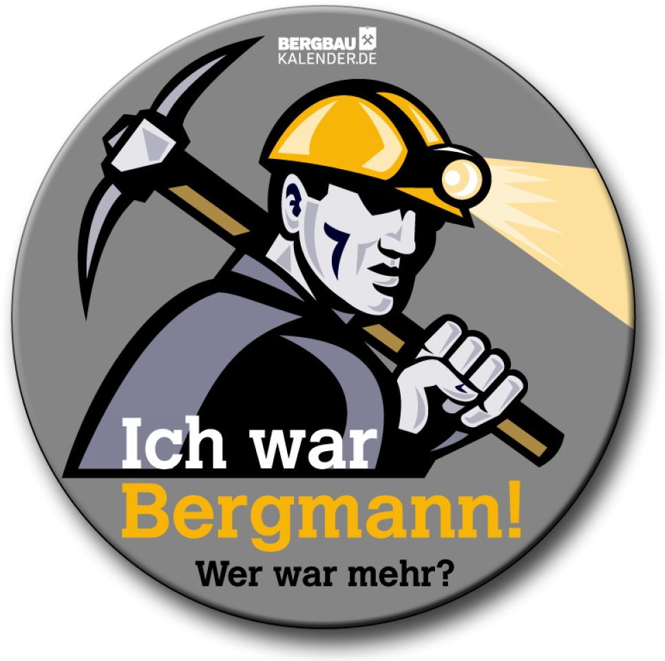 Bergbau-aufkleber "ich War Bergmann" - Coal Miner Hardhat Holding Pick Axe Shield Retro Card (1000x1000)