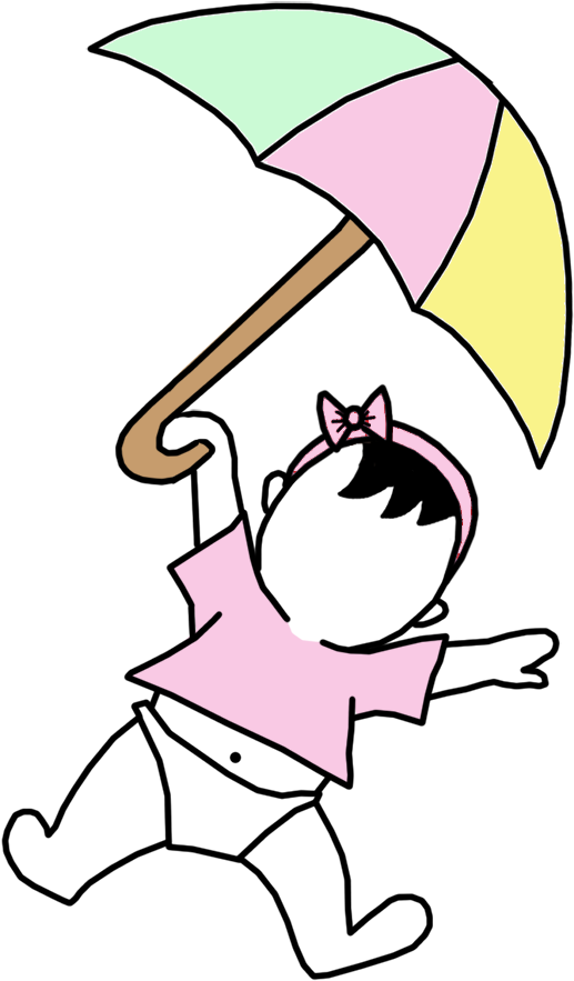 Single Baby Girl With Umbrella Mandys Moon Personalized - Single Baby Girl With Umbrella Mandys Moon Personalized (1000x1000)