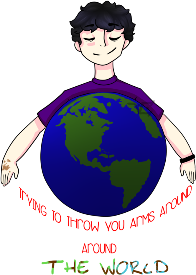 Trying To Throw Your Arms Around The World By Vinnyarts - Earth (836x955)