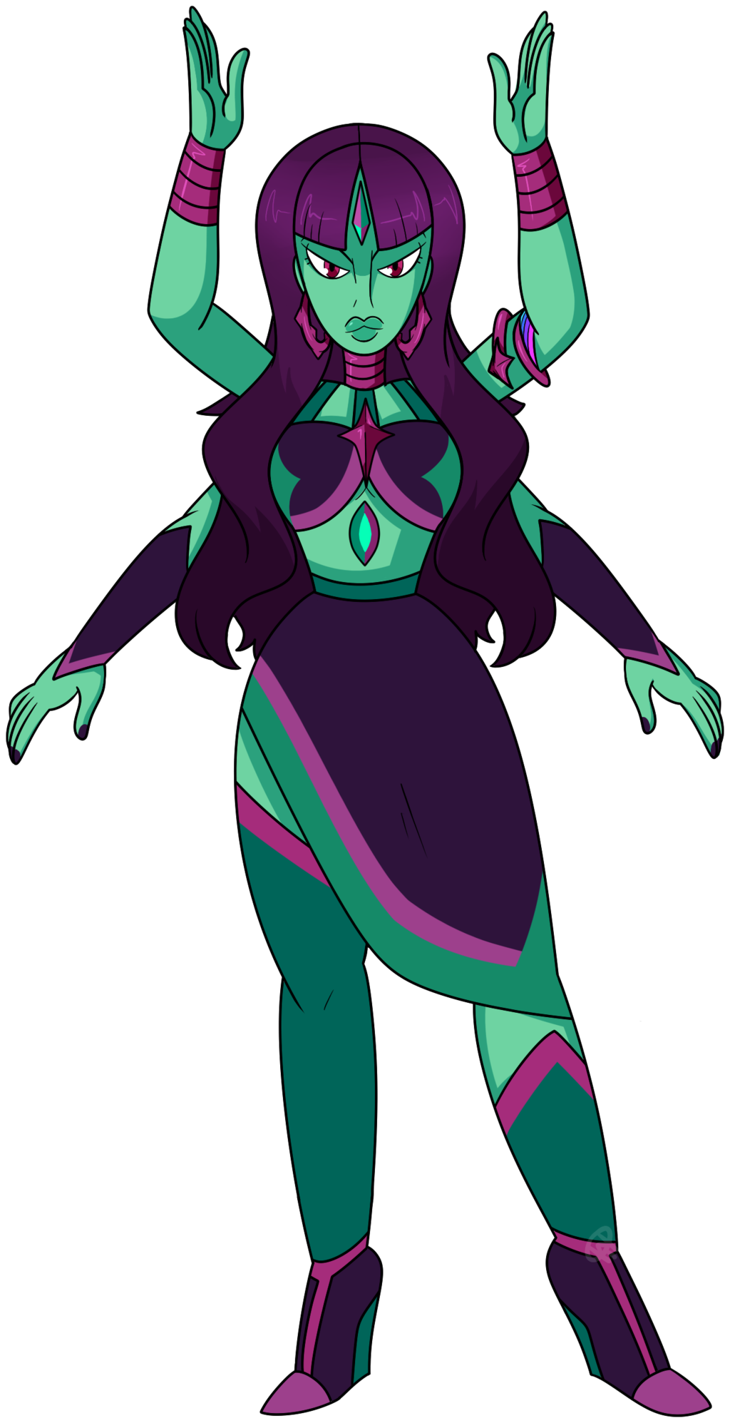 Suoc Gem Fusion Flourite By Xombiejunky On Deviantart - Fusion Crystal Gems Oc (1024x1995)