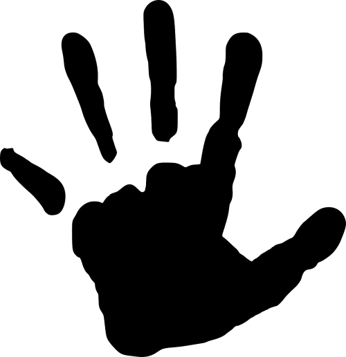 Praying Hands Silhouette Clip Art - Hand Print Silhouette (512x512)