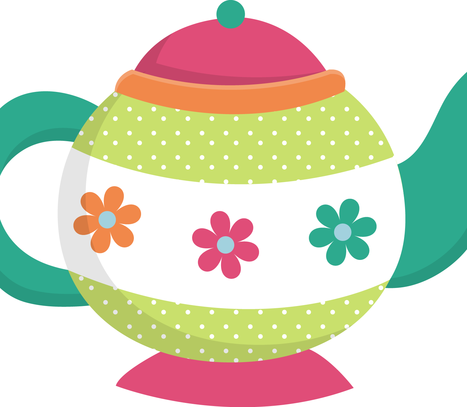 Teapot Clip Art Clipartsco Garden Tea Party Clip Art - Polka Dot Teapot Clipart (1500x1306)