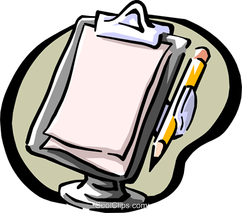 Clipboard And Pencil Royalty Free Vector Clip Art Illustration - Clipboard And Pencil Royalty Free Vector Clip Art Illustration (480x424)