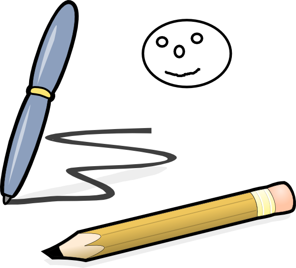 Pen And Paper Cartoon (600x542)