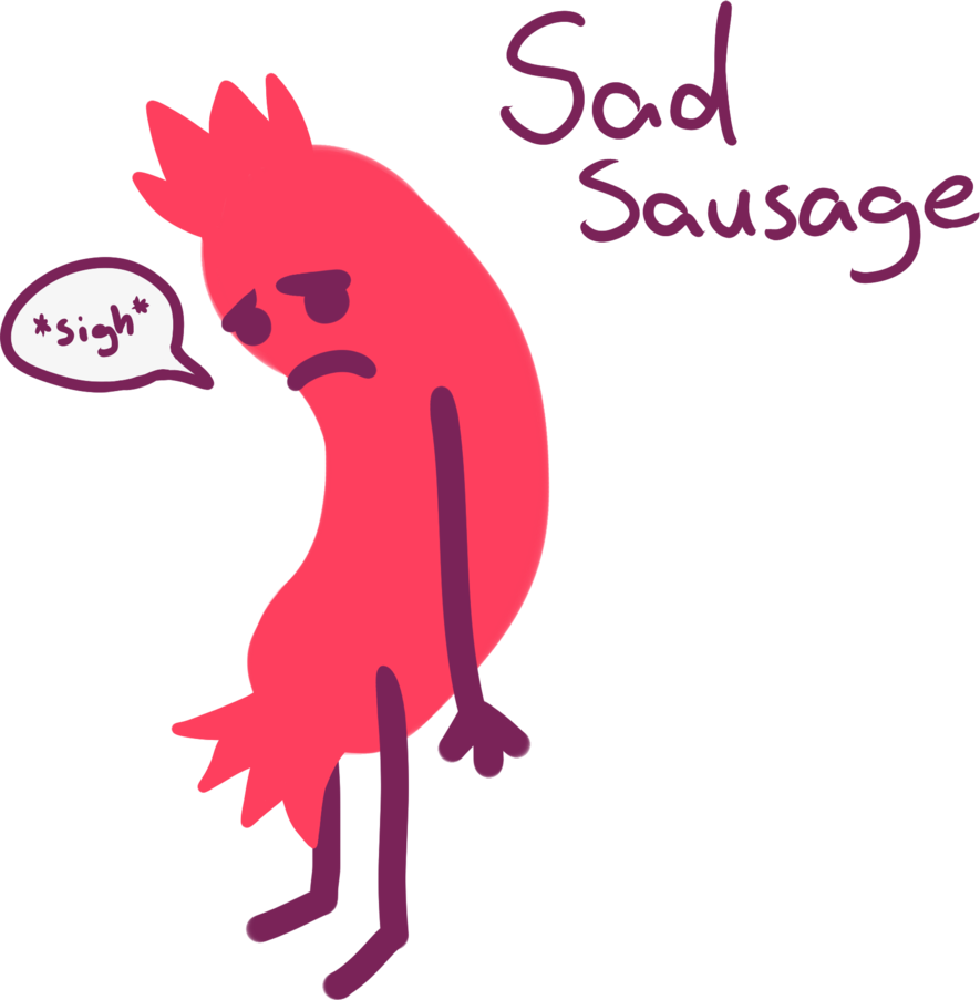 Sad Sausage By Falsealibi - Sad Sausage (885x903)