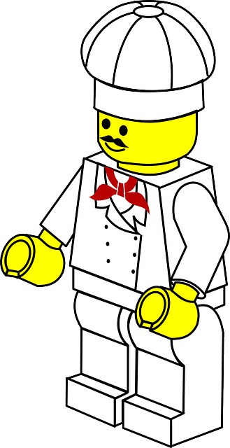 Chef, Cartoon, Free, Hat, Toy, Cook, Piece, Lego - Lego Clipart (329x640)