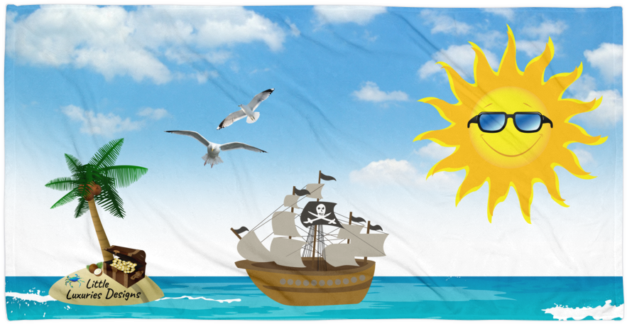 Pirate Treasure Beach Towel - Painting (1000x1000)
