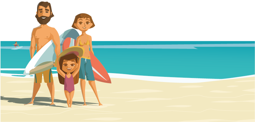 A Family Of Three Sea - Рисунок Море Пнг (1000x1000)