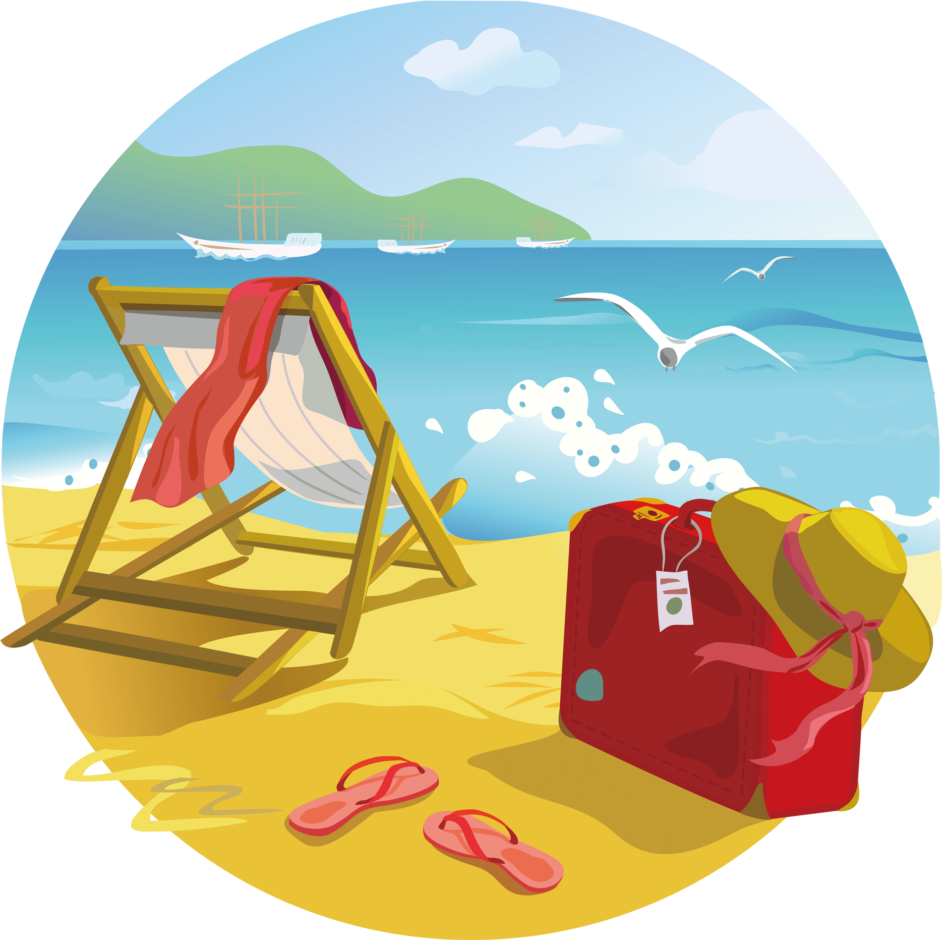 Tropical Islands Resort Beach Summer Clip Art - Summer Clip Art Beach (2362x2362)