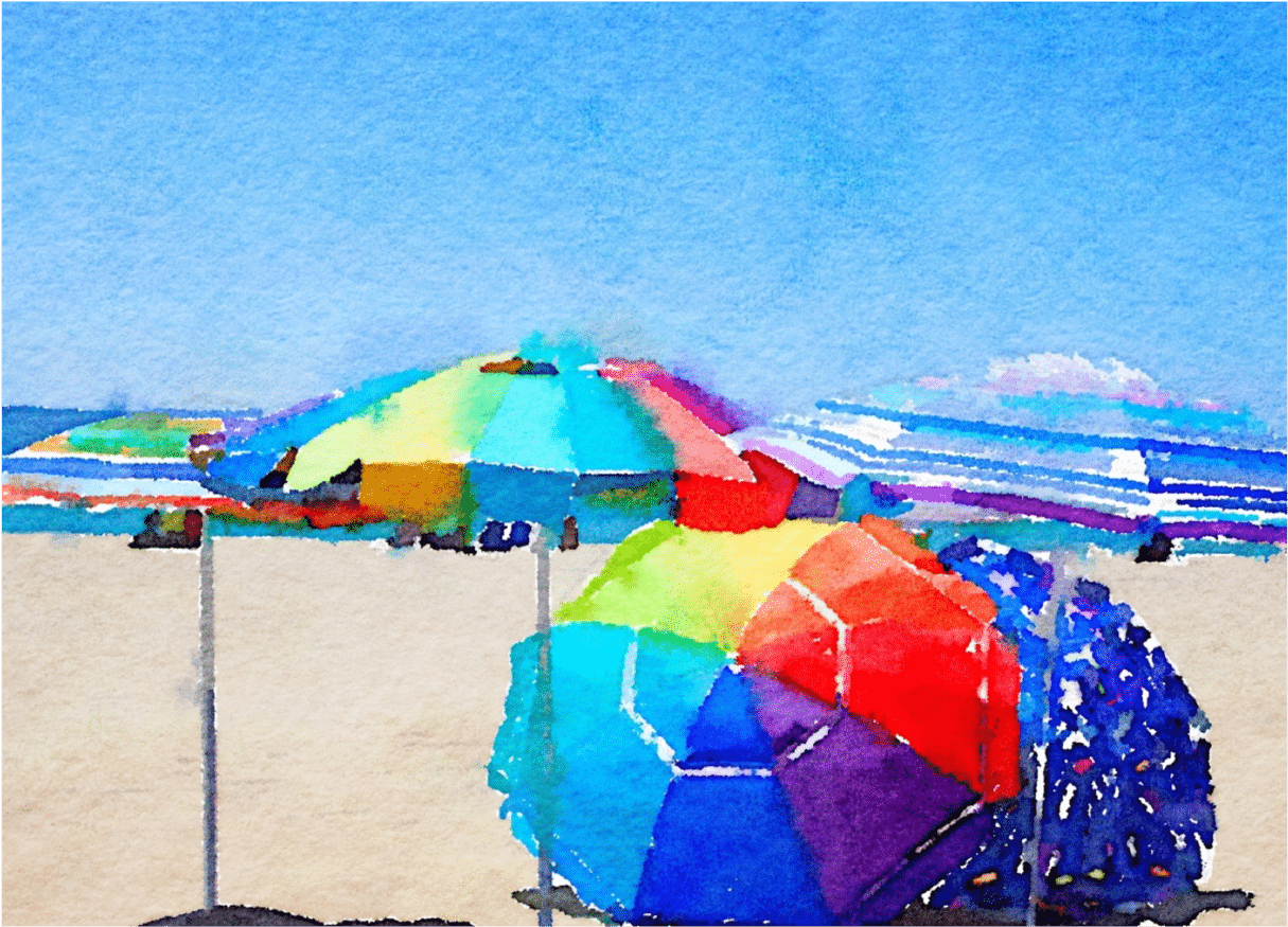 Beach Umbrella 102a Notecard - Umbrella (1440x1440)