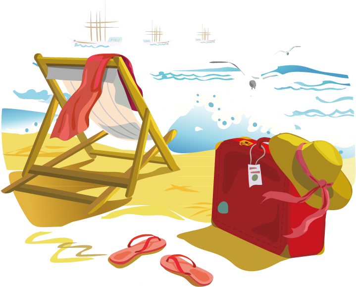 Beach Vacation Summer Euclidean Vector - Summer Clip Art Beach (800x800)