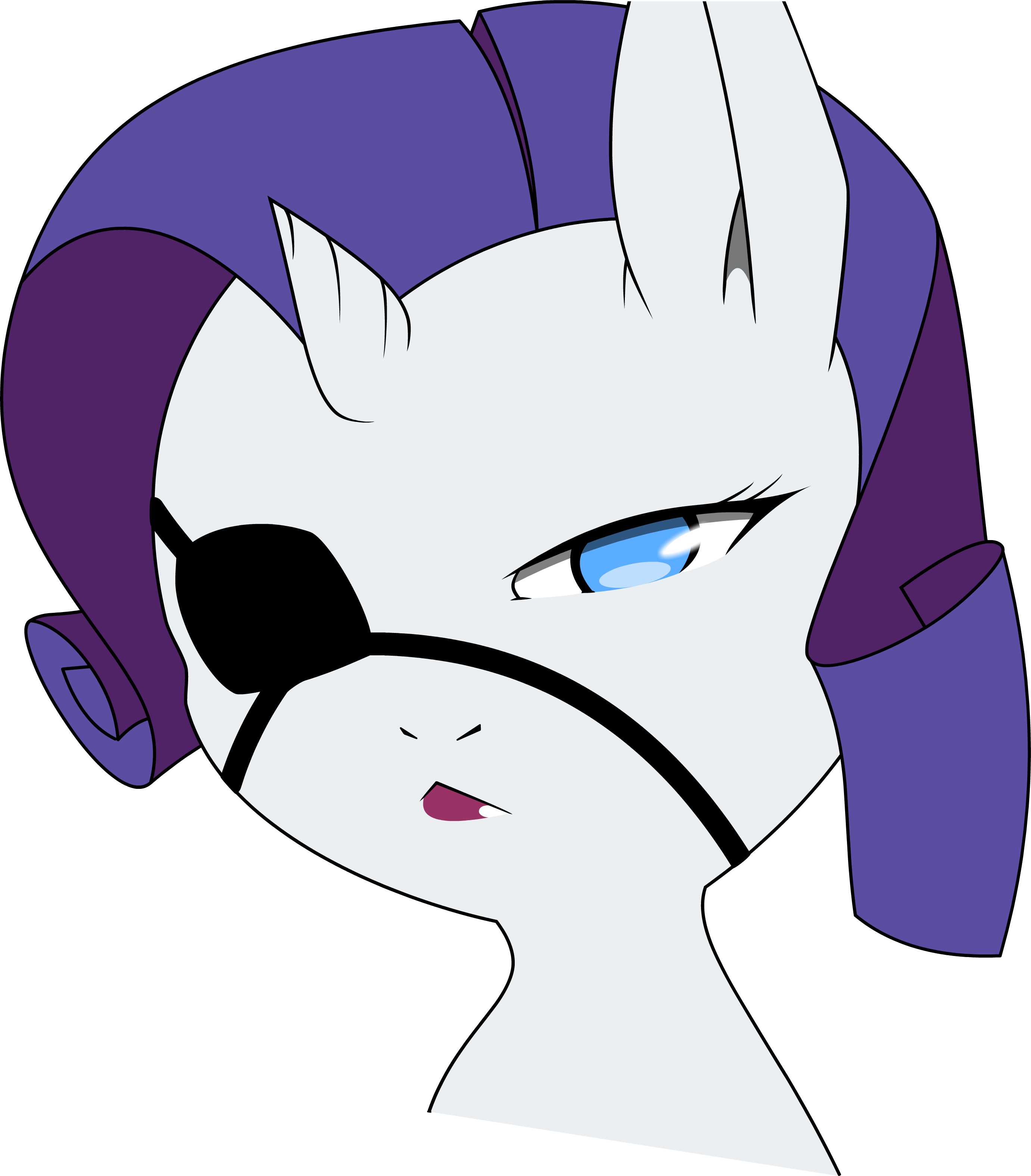 Eyepatch Rarity By Cold Blooded Twilight Vector By - Cartoon (2762x3153)