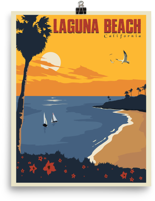 Laguna Beach Travel Poster - Poster (1000x1000)