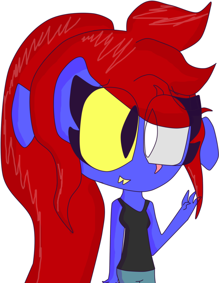 Undyne Without Her Eyepatch By Soniclion92 - Whats Under Undyne Eyepatch (876x912)