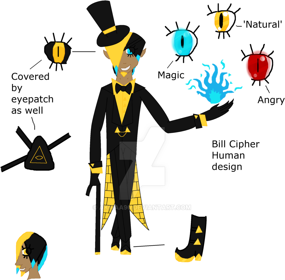 My Personal Bill Cipher Human Design By Akiraa96 - Drawing (1024x1375)