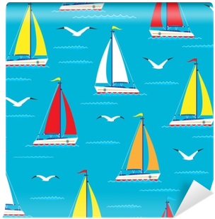 Ship Sailing Boat Sea Seamless Pattern Vessel Travel - Sailing Ship (400x400)