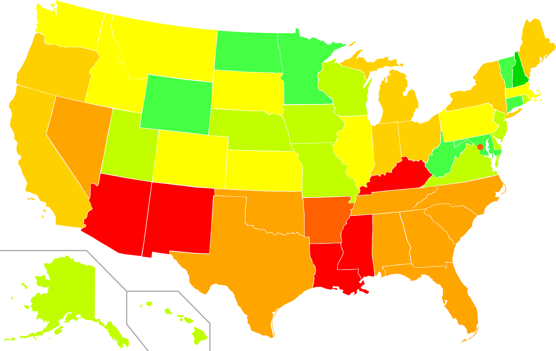 Open - Us States By Political Party (2000x1237)