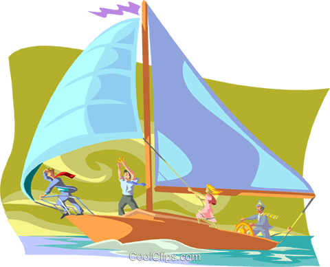 Business Team Sailing Royalty Free Vector Clip Art - Management De La Qualité (480x388)