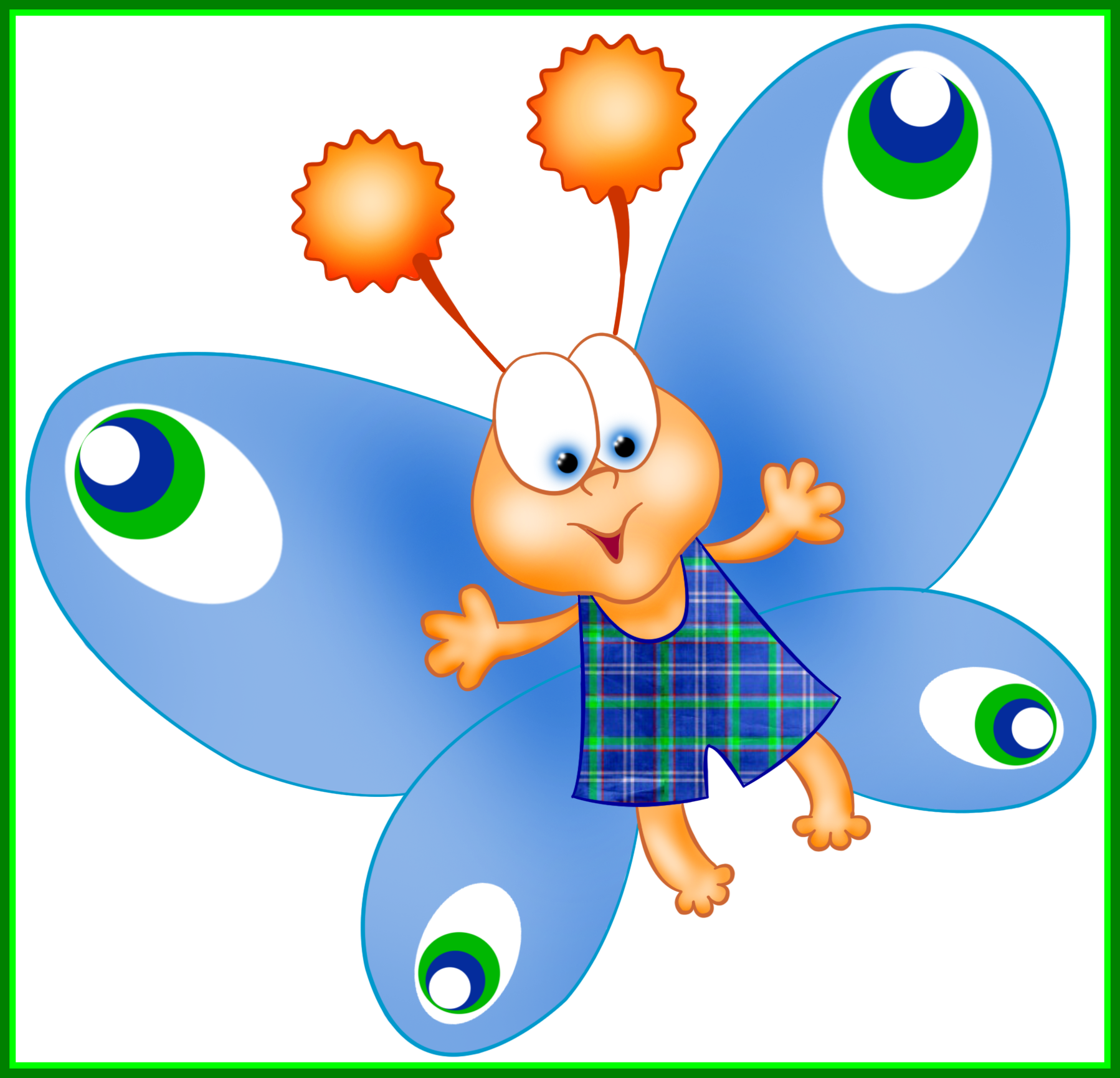 Best Detskij Sad Trsene Klipart Clip Art And Pict For - Cartoon Butterfly (1798x1730)
