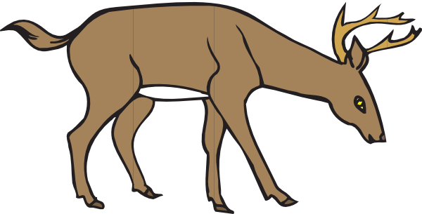Deer Eating Clipart 2 By Wendy - Deer Eating Grass Clipart (600x305)