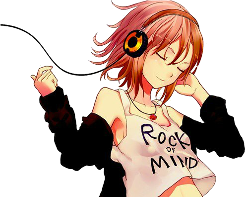 Anime Girl With Headphones By Lucijagasai On Deviantart - Anime Girl With Headphones (500x395)
