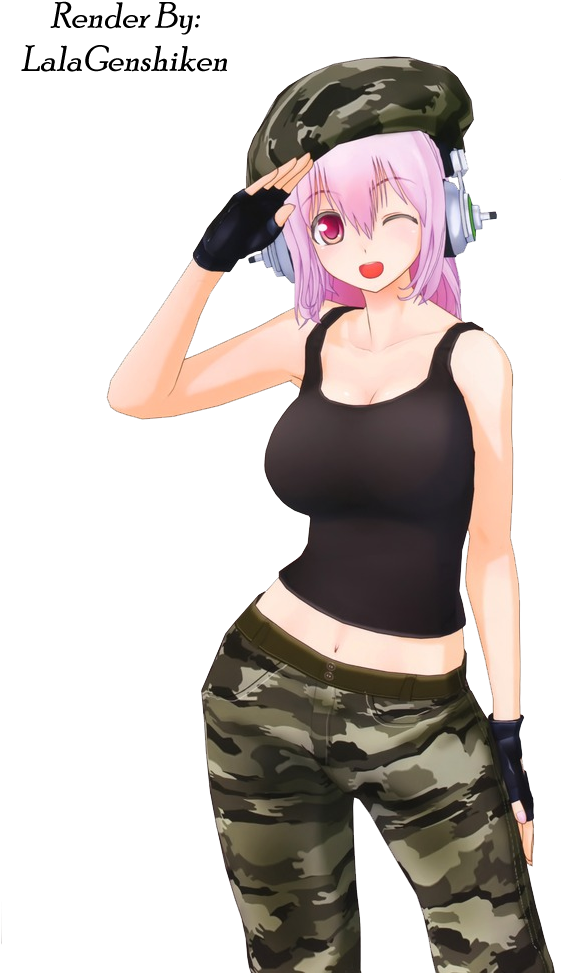 Anime Girl Military Render By Lalagenshiken - Military (676x1000)