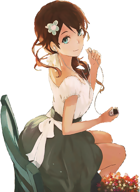 Anime - Anime Girl Studying (500x707)