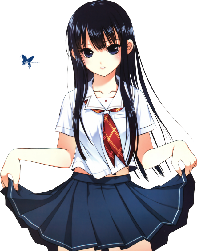 Anime Girl With Black Hair Pictures, Images And Photos - Cute Black Hair Girl Anime Png (640x813)