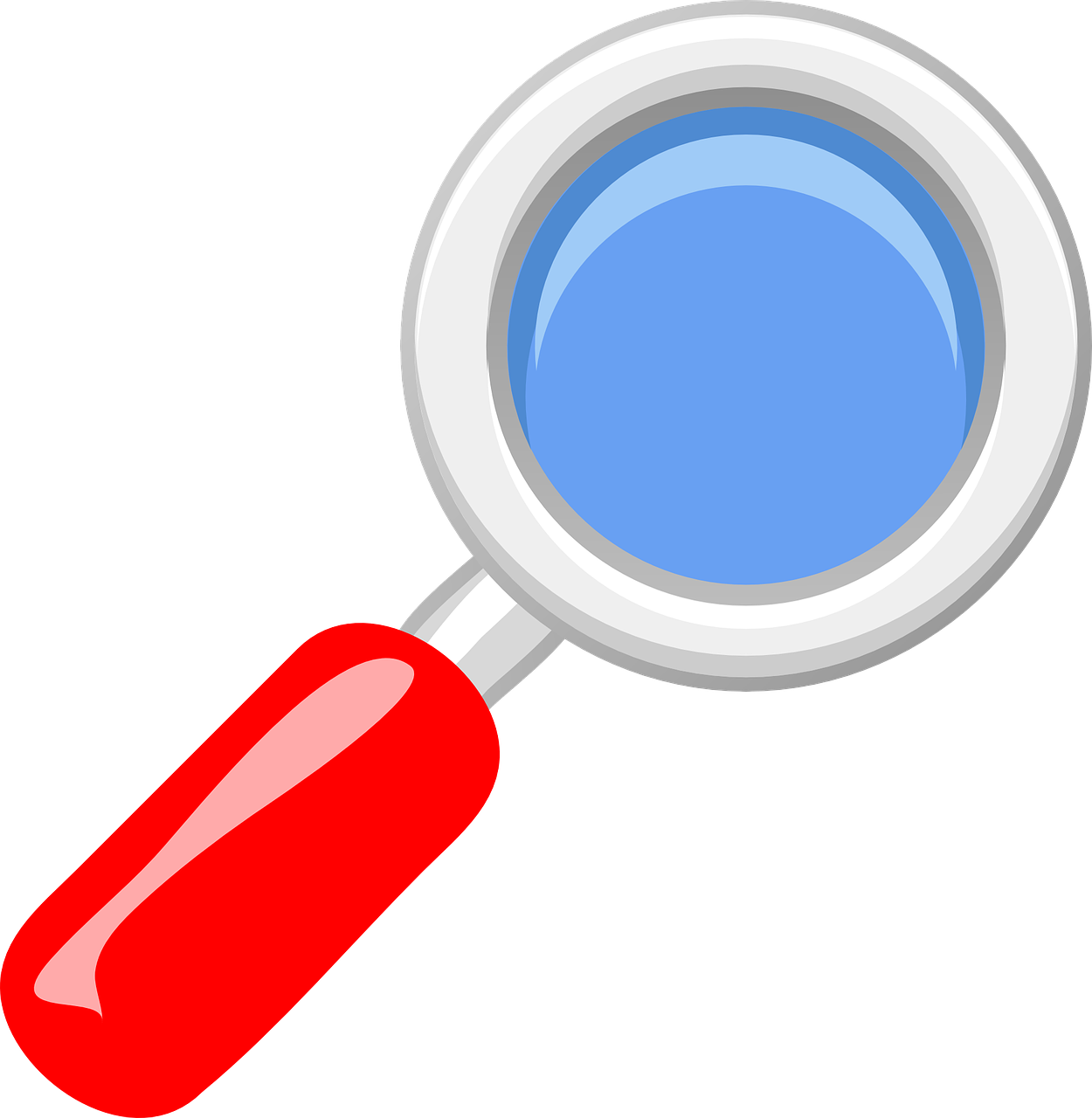Magnifying Glass Lense Loupe Red Transparent Image - Magnifying Glass Red (1250x1280)